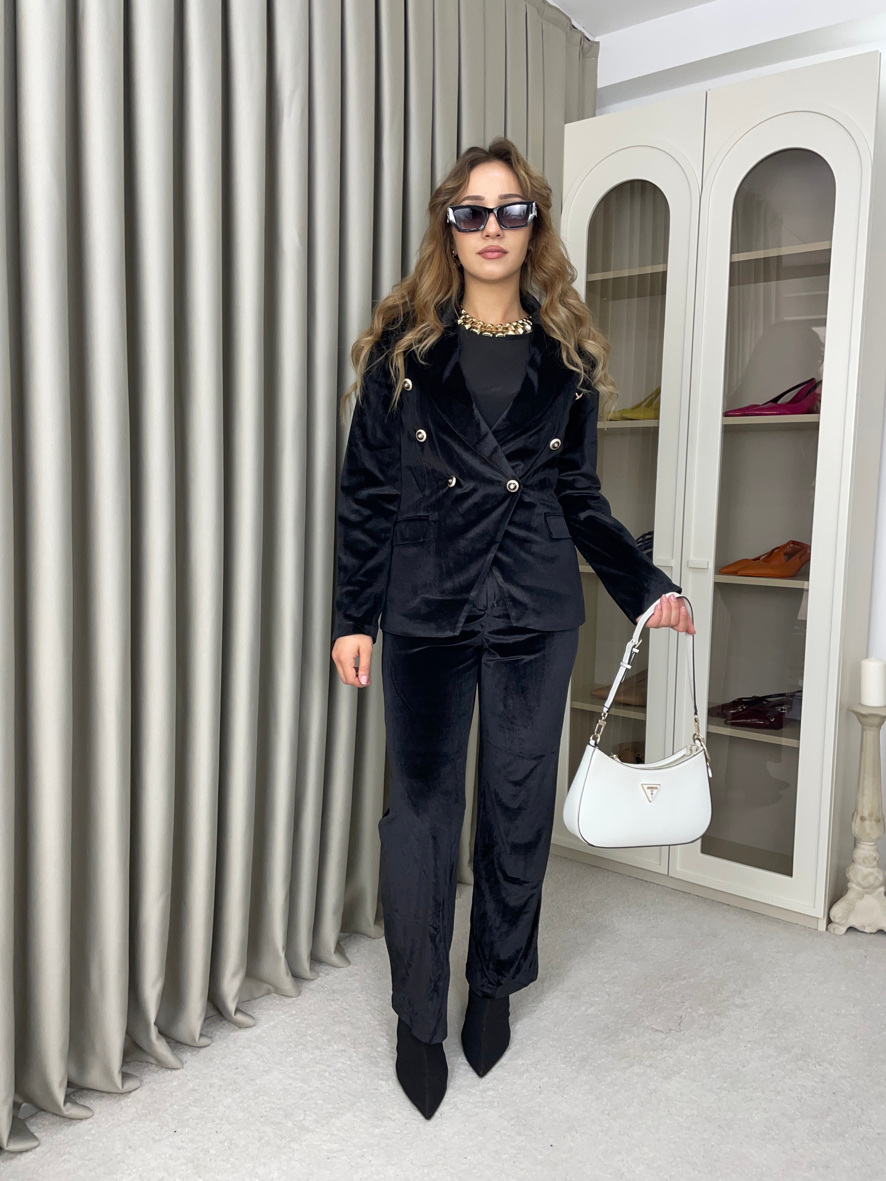 Kadife Omzu Vatkalı Takım