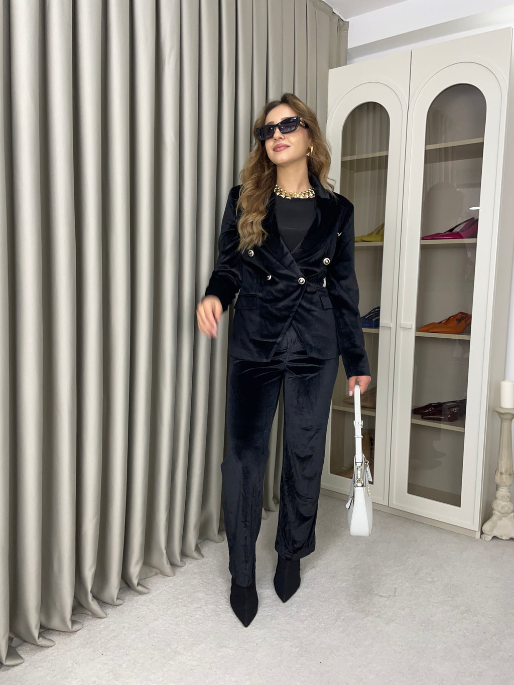 Kadife Omzu Vatkalı Takım