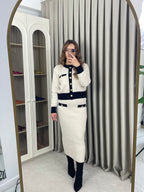 Triko Kalem Etekli Takım Düğme Detaylı