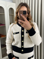 Triko Kalem Etekli Takım Düğme Detaylı