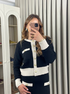 Triko Kalem Etekli Takım Düğme Detaylı