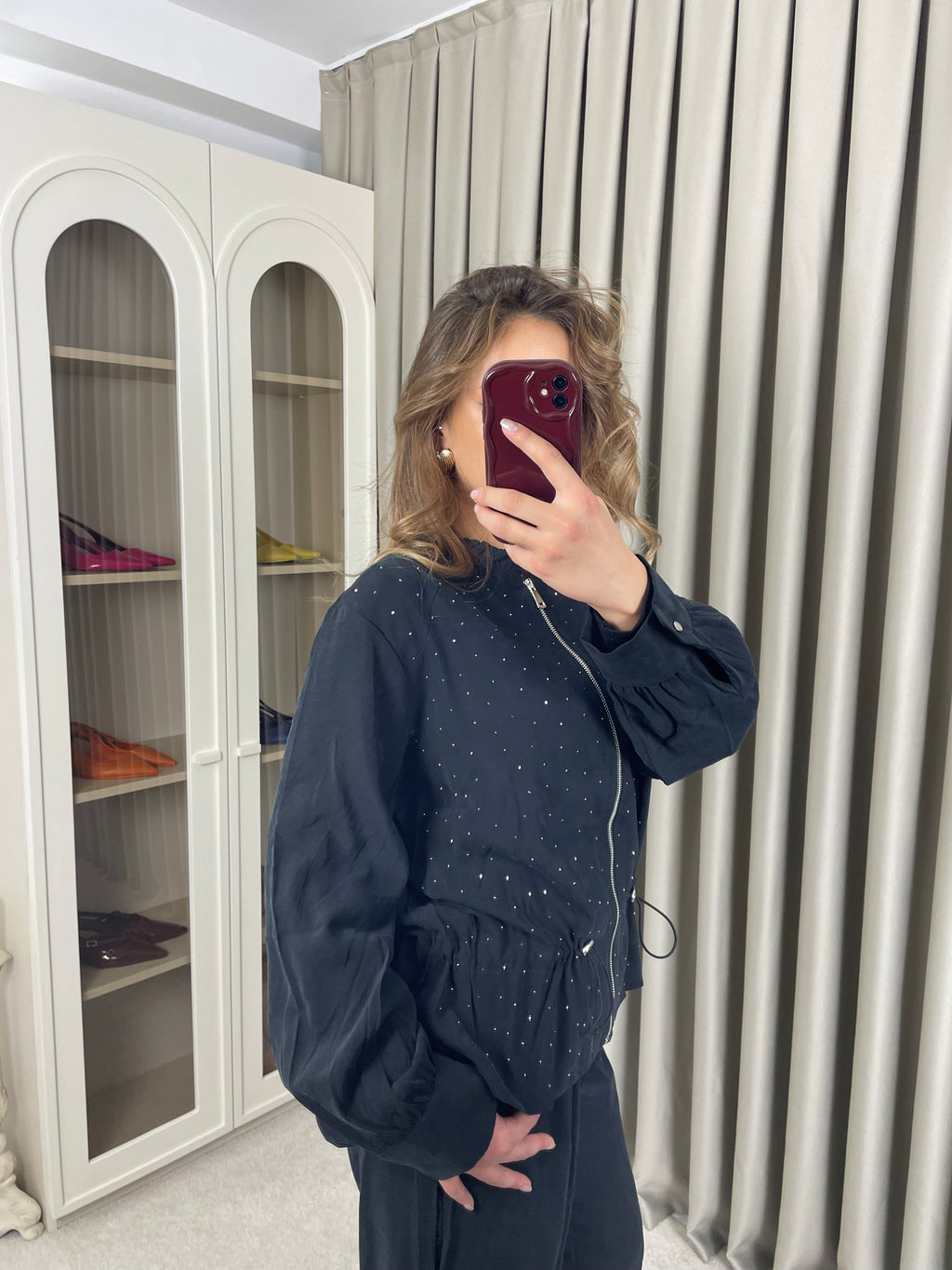 Beli Büzgülü Modal Taşlı Takım