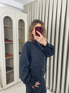 Beli Büzgülü Modal Taşlı Takım