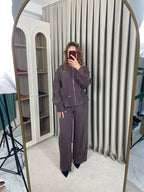 Beli Büzgülü Modal Taşlı Takım